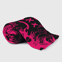 Плед флисовый Lil peep pink steel rap, цвет: 3D-велсофт — фото 2