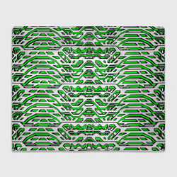 Плед флисовый Техно броня зелёно-белая, цвет: 3D-велсофт