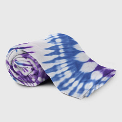 Плед флисовый Сине-фиолетовый узор тай дай, цвет: 3D-велсофт — фото 2