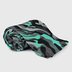 Плед флисовый Серо-бирюзовый камуфляж, цвет: 3D-велсофт — фото 2