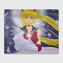 Плед флисовый Sailor Moon Усаги Цукино и младенец, цвет: 3D-велсофт