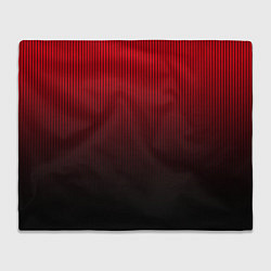 Плед флисовый Красно-чёрный градиент в полоску, цвет: 3D-велсофт