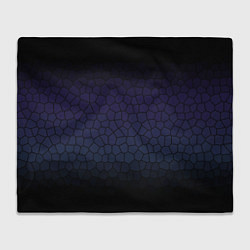 Плед флисовый Чёрно-фиолетовый мозаика крупная, цвет: 3D-велсофт