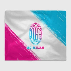 Плед флисовый AC Milan neon gradient style, цвет: 3D-велсофт