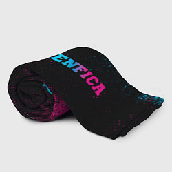 Плед флисовый Benfica - neon gradient по-горизонтали, цвет: 3D-велсофт — фото 2