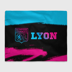 Плед флисовый Lyon - neon gradient по-горизонтали, цвет: 3D-велсофт