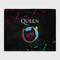 Плед флисовый Queen - rock star cat, цвет: 3D-велсофт