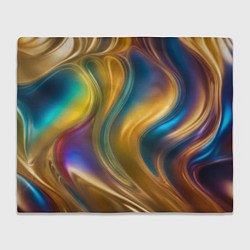 Плед флисовый Жидкий разноцветный металл, цвет: 3D-велсофт