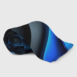 Плед флисовый Темная синяя стильная абстракция на черном фоне, цвет: 3D-велсофт — фото 2