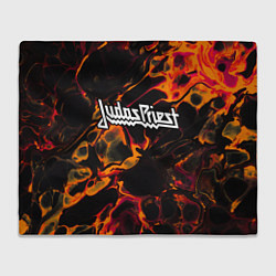 Плед флисовый Judas Priest red lava, цвет: 3D-велсофт