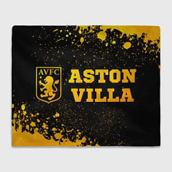 Плед флисовый Aston Villa - gold gradient по-горизонтали, цвет: 3D-велсофт