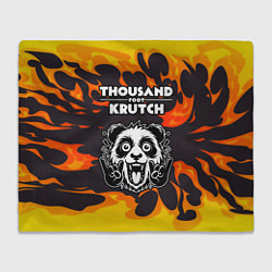 Плед флисовый Thousand Foot Krutch рок панда и огонь, цвет: 3D-велсофт