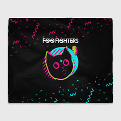 Плед флисовый Foo Fighters - rock star cat, цвет: 3D-велсофт