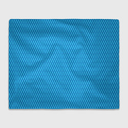 Плед флисовый Паттерн яркий сине-голубой, цвет: 3D-велсофт