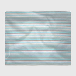 Плед флисовый Светлый серо-голубой полосами, цвет: 3D-велсофт