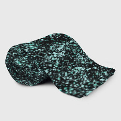 Плед флисовый Чёрный с напылением голубого цвета абстракция, цвет: 3D-велсофт — фото 2