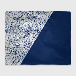 Плед флисовый Сине-белый пополам, цвет: 3D-велсофт