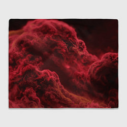 Плед флисовый Красный густой дым инферно - inferno red, цвет: 3D-велсофт