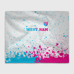 Плед West Ham neon gradient style посередине