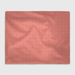 Плед флисовый Персиковый клетчатый, цвет: 3D-велсофт