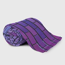 Плед флисовый Кирпичная стена фиолетовый паттерн, цвет: 3D-велсофт — фото 2