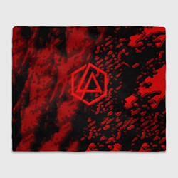 Плед флисовый Linkin park red logo, цвет: 3D-велсофт