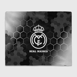 Плед флисовый Real Madrid sport на темном фоне, цвет: 3D-велсофт