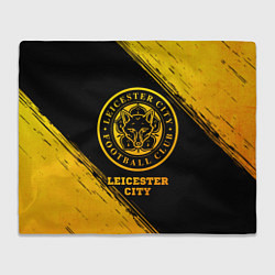 Плед флисовый Leicester City - gold gradient, цвет: 3D-велсофт