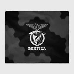Плед флисовый Benfica sport на темном фоне, цвет: 3D-велсофт