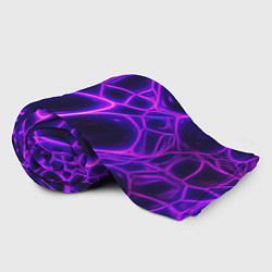 Плед флисовый Фиолетовы неоновые соты, цвет: 3D-велсофт — фото 2