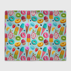 Плед флисовый Летние сладости, цвет: 3D-велсофт