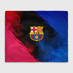 Плед флисовый Barcelona fc club gradient smoke, цвет: 3D-велсофт
