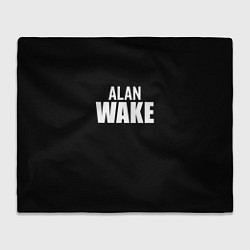 Плед флисовый Alan Wake white logo, цвет: 3D-велсофт