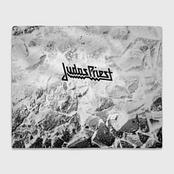 Плед флисовый Judas Priest white graphite, цвет: 3D-велсофт