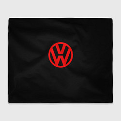 Плед флисовый Volkswagen red logo, цвет: 3D-велсофт