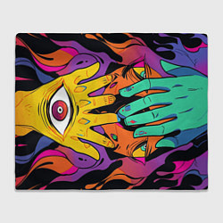 Плед флисовый Психоделические руки, цвет: 3D-велсофт