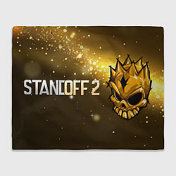 Плед флисовый Standoff 2 - gold skull, цвет: 3D-велсофт