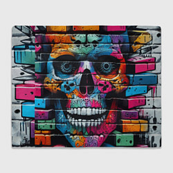 Плед флисовый Crazy color skull - graffiti, цвет: 3D-велсофт