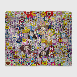 Плед флисовый Right now NewJeans and Takashi Murakami, цвет: 3D-велсофт