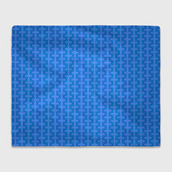 Плед флисовый Голубой паттерн цепочки, цвет: 3D-велсофт