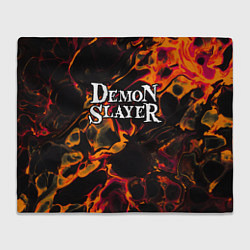 Плед флисовый Demon Slayer red lava, цвет: 3D-велсофт