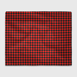Плед флисовый Паттерн черных квадратов, цвет: 3D-велсофт