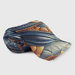 Плед флисовый Темная кожаная броня с желтой оплеткой, цвет: 3D-велсофт — фото 2