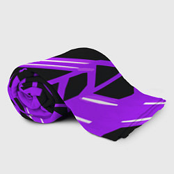 Плед флисовый Чёрно-белые полосы на фиолетовом фоне, цвет: 3D-велсофт — фото 2