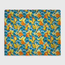 Плед флисовый Разноцветные золотые рыбки, цвет: 3D-велсофт