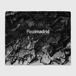 Плед флисовый Real Madrid black graphite, цвет: 3D-велсофт