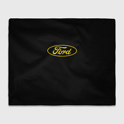 Плед флисовый Ford logo yellow, цвет: 3D-велсофт