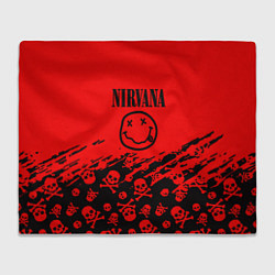 Плед флисовый Nirvana rock skull, цвет: 3D-велсофт