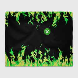 Плед флисовый Minecraft green flame, цвет: 3D-велсофт