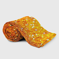 Плед флисовый Оранжевые и желтые блестяшки боке, цвет: 3D-велсофт — фото 2